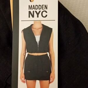 NWT madden NYC VEST with hoodie